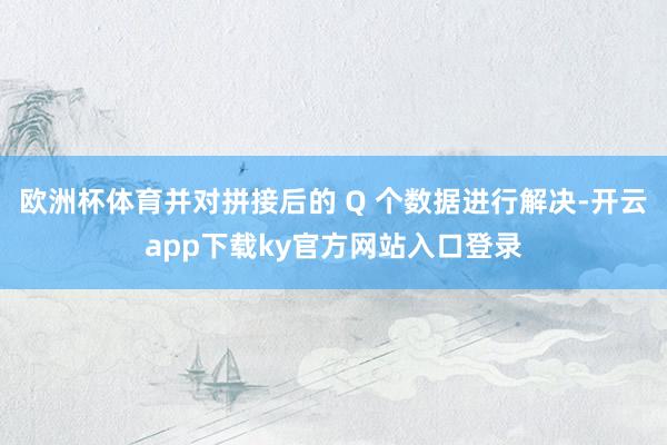 欧洲杯体育并对拼接后的 Q 个数据进行解决-开云app下载ky官方网站入口登录