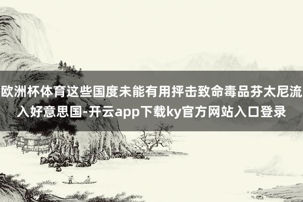 欧洲杯体育这些国度未能有用抨击致命毒品芬太尼流入好意思国-开云app下载ky官方网站入口登录