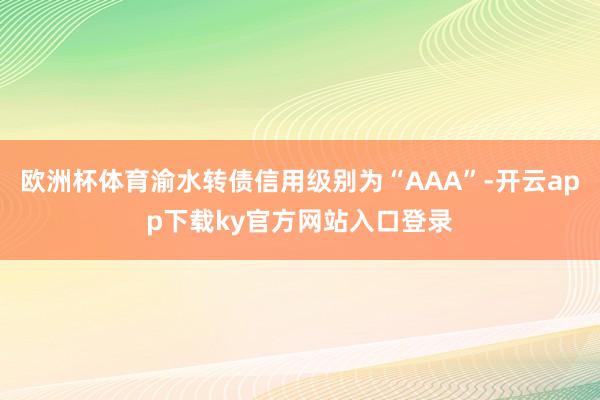 欧洲杯体育渝水转债信用级别为“AAA”-开云app下载ky官方网站入口登录