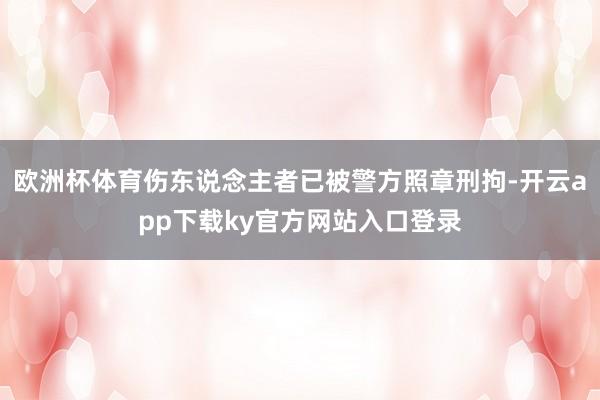 欧洲杯体育伤东说念主者已被警方照章刑拘-开云app下载ky官方网站入口登录
