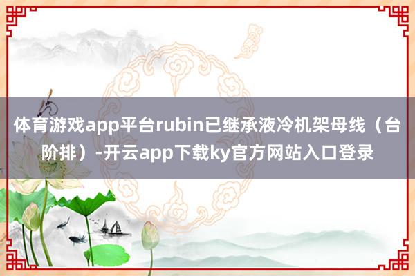体育游戏app平台rubin已继承液冷机架母线（台阶排）-开云app下载ky官方网站入口登录